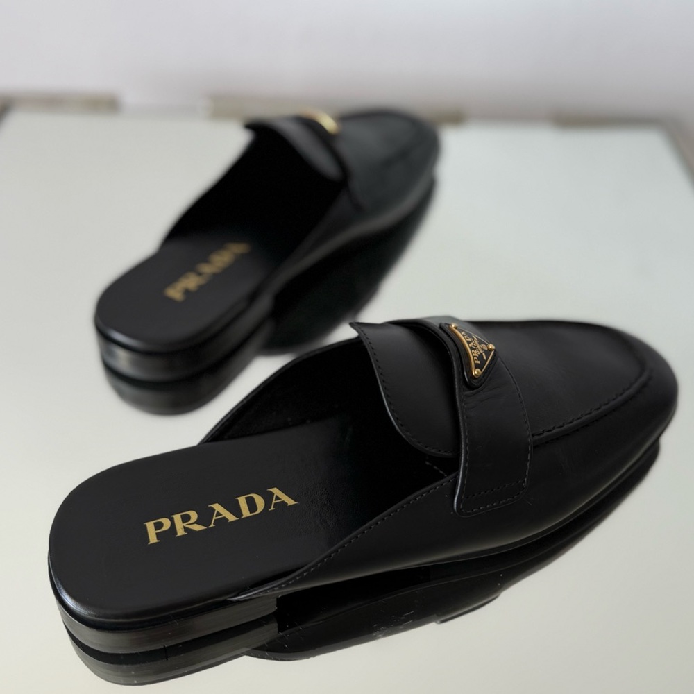 New Prada Leather Mules $1,120 37 - Picture 7 of 13